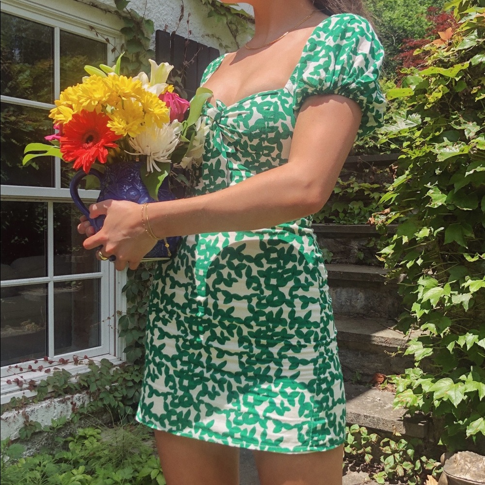 Peppermayo Green and White Floral Dress